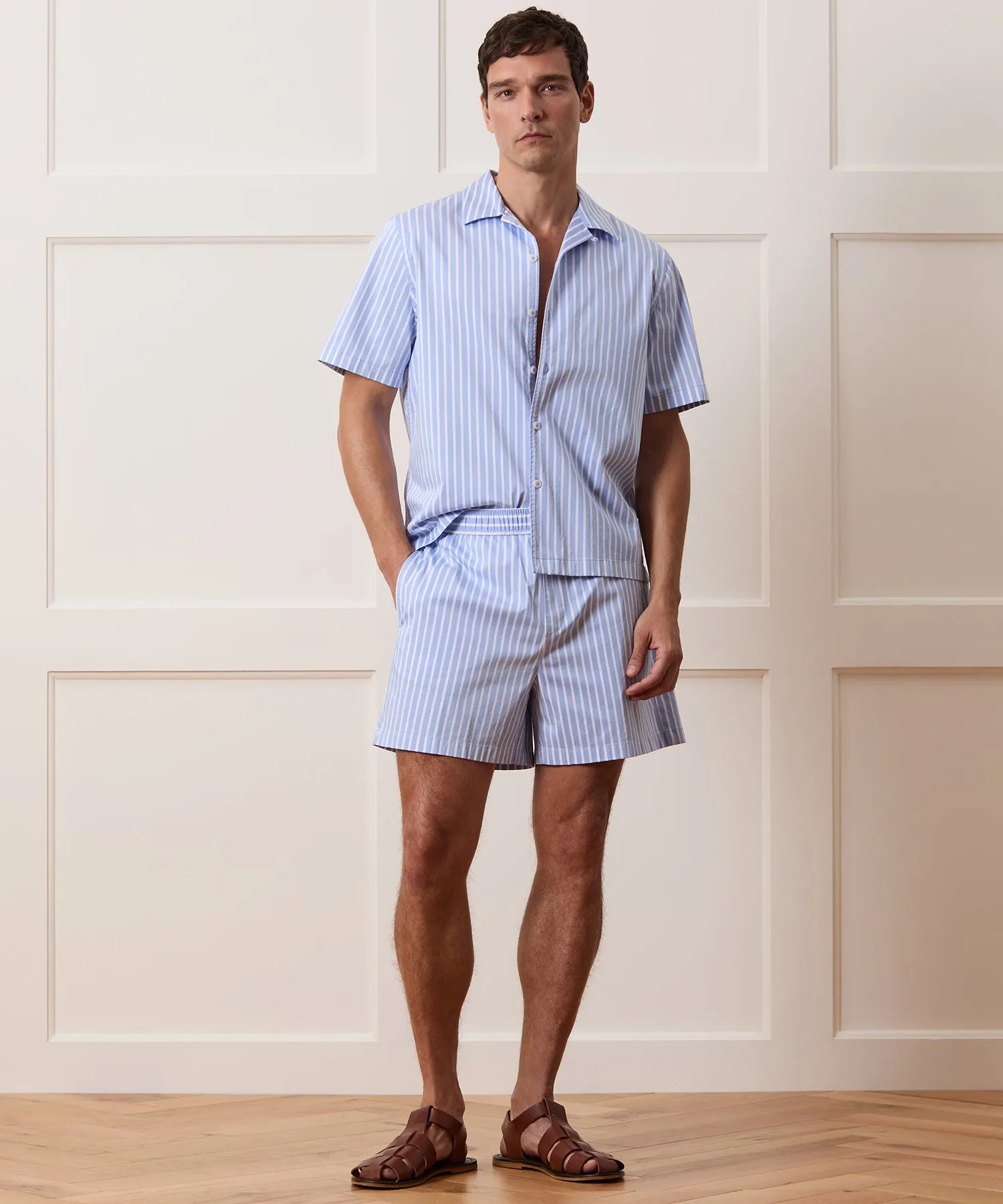 5" Striped Poplin Short