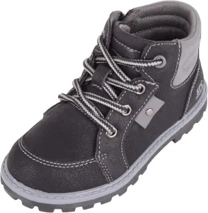 ABSOLUTE FOOTWEAR Childrens Kids Infants Slip On Lace Up Inside Zip Walking Hiking Sturdy PU Boots Shoes