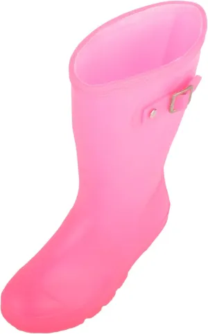 ABSOLUTE FOOTWEAR Childrens Kids Slip On Florescent Waterproof Rain Winter Welly Wellington Boots