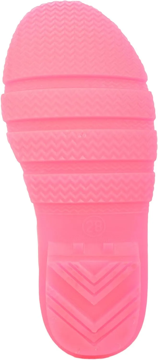 ABSOLUTE FOOTWEAR Childrens Kids Slip On Florescent Waterproof Rain Winter Welly Wellington Boots