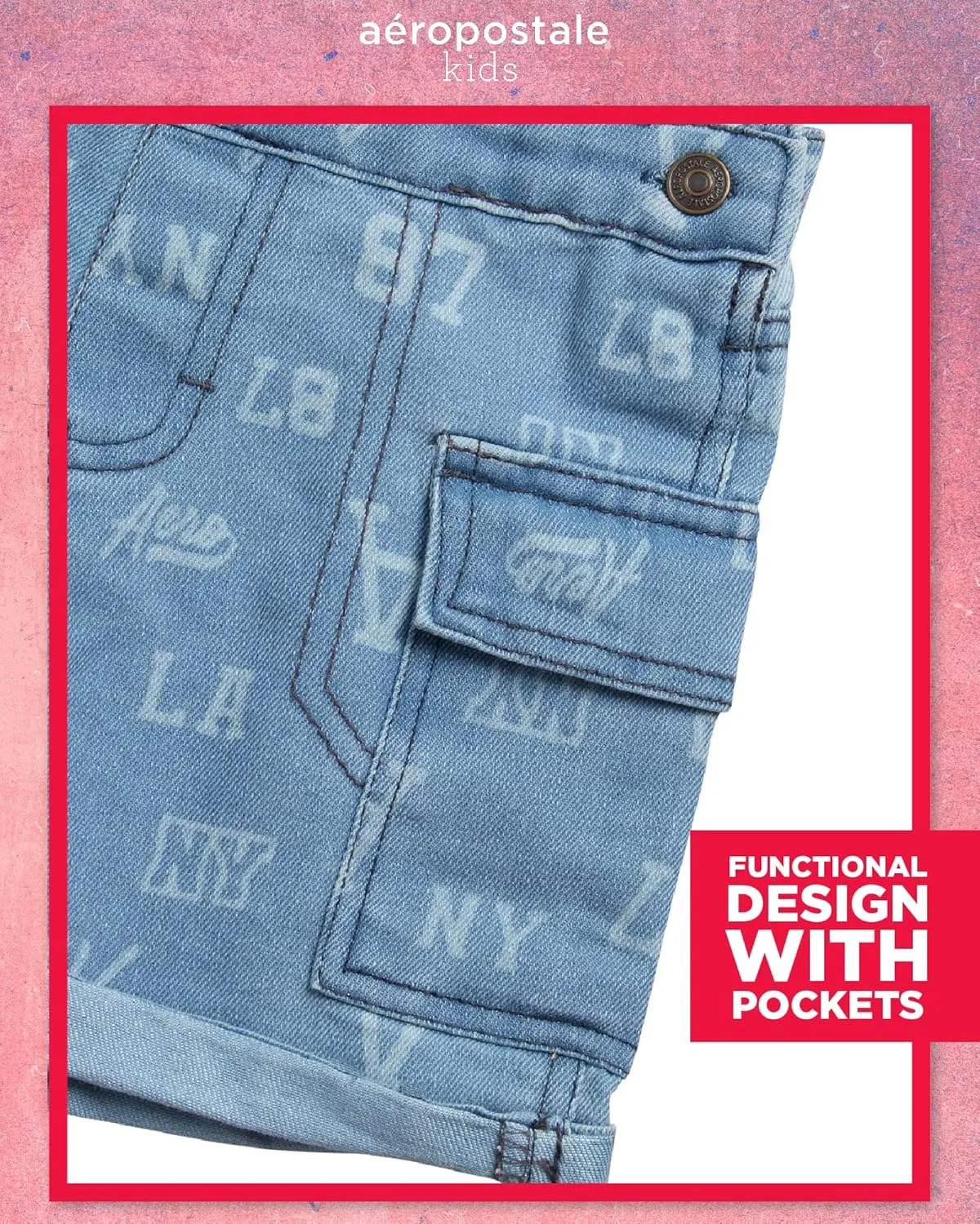 AEROPOSTALE Girls' Denim Short Overalls Set - 2 Piece Bib Shortall and Solid Ribbed Crewneck Tee Set for Girls (Sizes: 4-16)