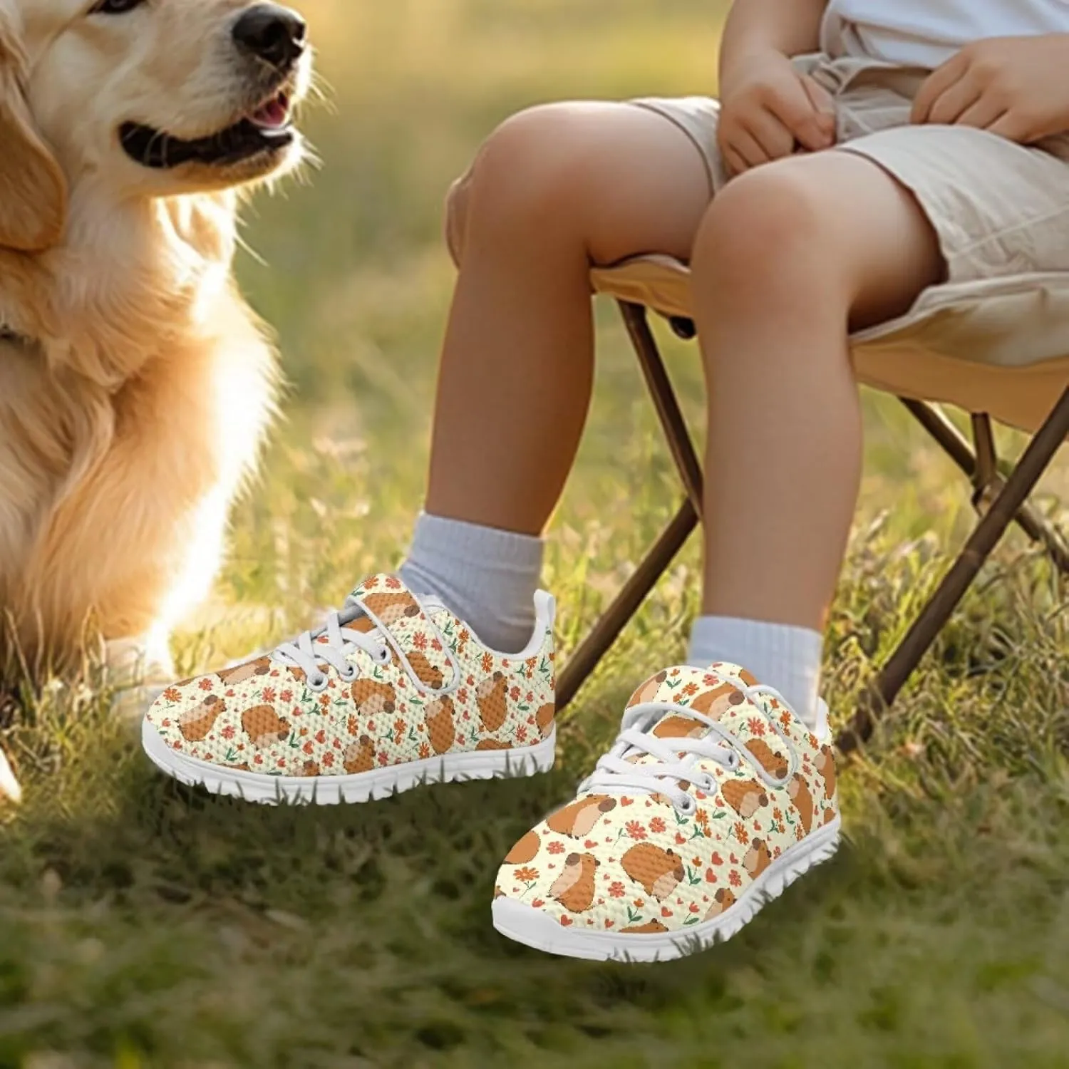Animal Pattern Running Shoes Boys Girls Sneakers Walking Shoes Fashion Design Single Buckle Tennis Shoes Breathable Lightweight Ideal for Kids