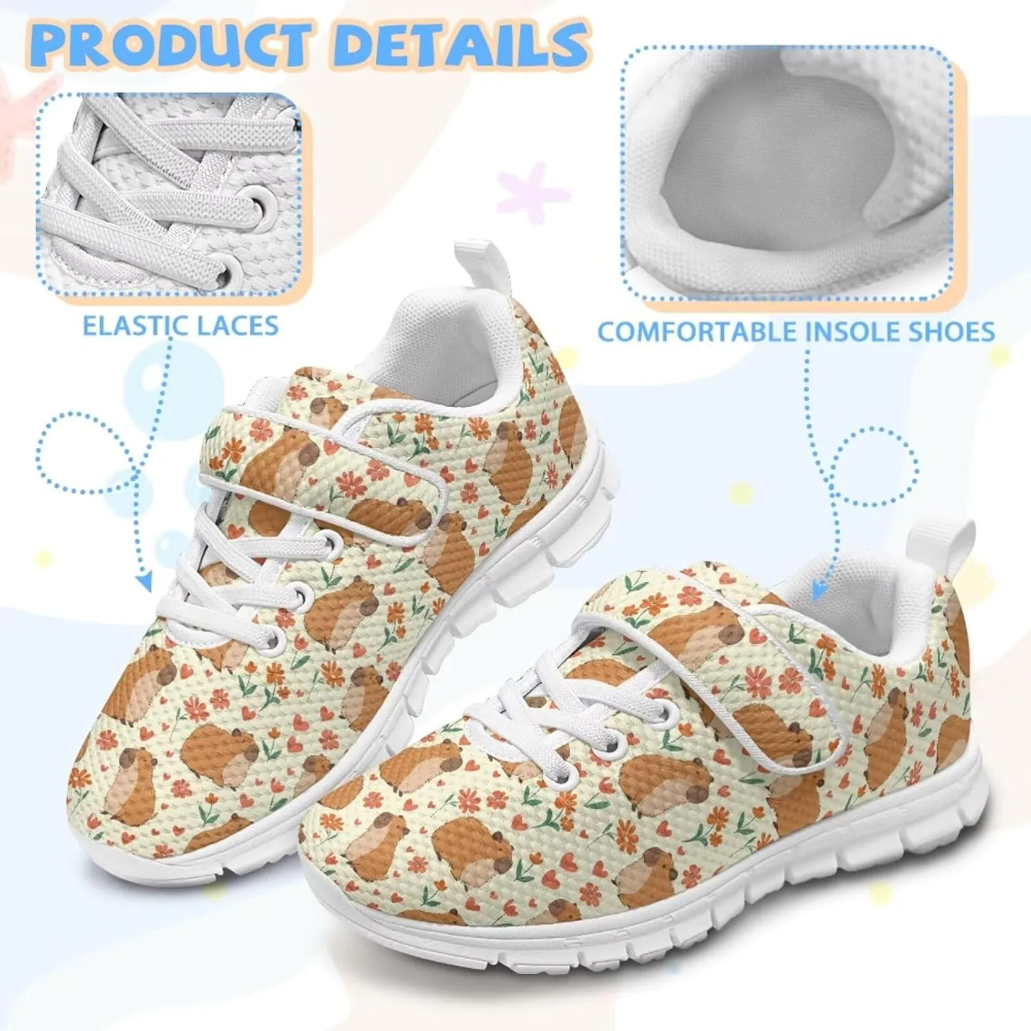Animal Pattern Running Shoes Boys Girls Sneakers Walking Shoes Fashion Design Single Buckle Tennis Shoes Breathable Lightweight Ideal for Kids