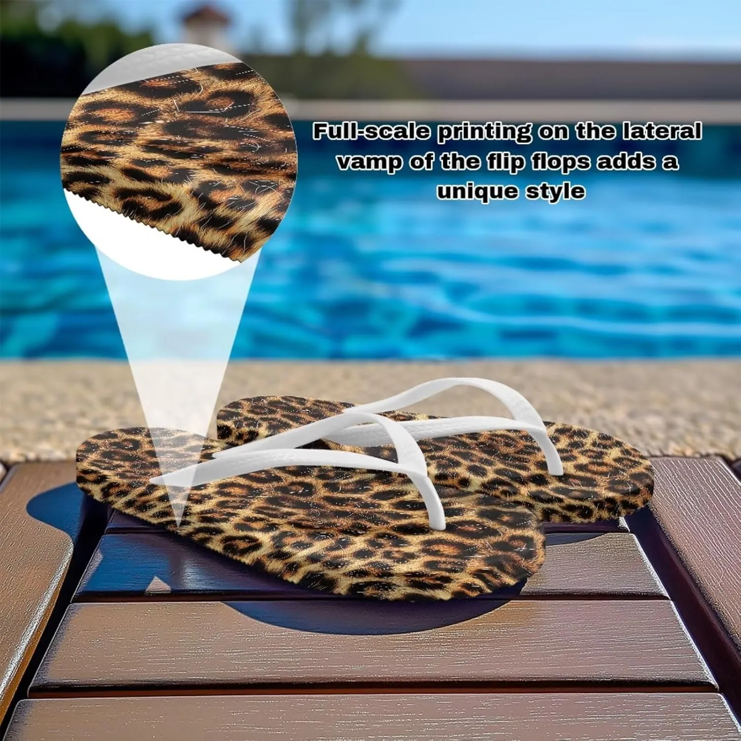 Animal Print Sandals Women Stylish Non-Slip Casual Beach Comfortable Summer Lightweight Flip Flops
