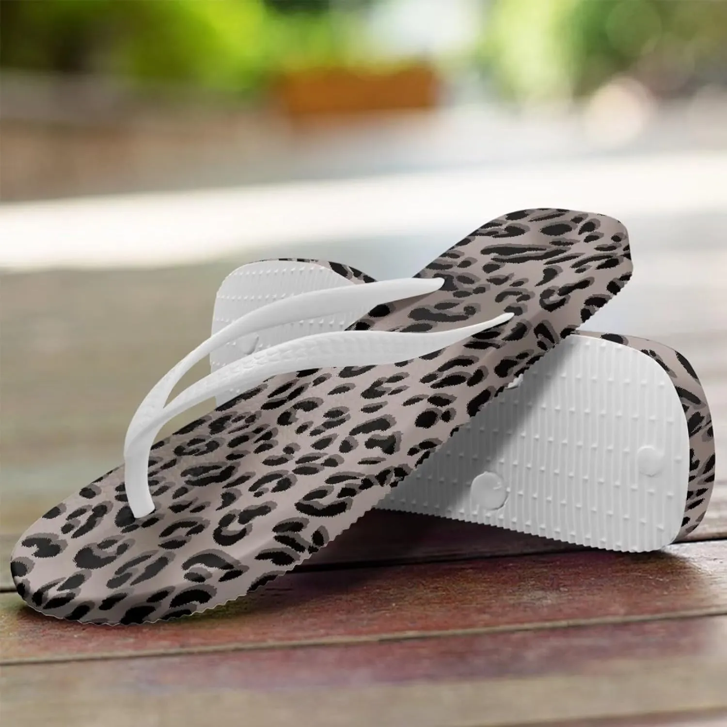 Animal Print Sandals Women Stylish Non-Slip Casual Beach Comfortable Summer Lightweight Flip Flops