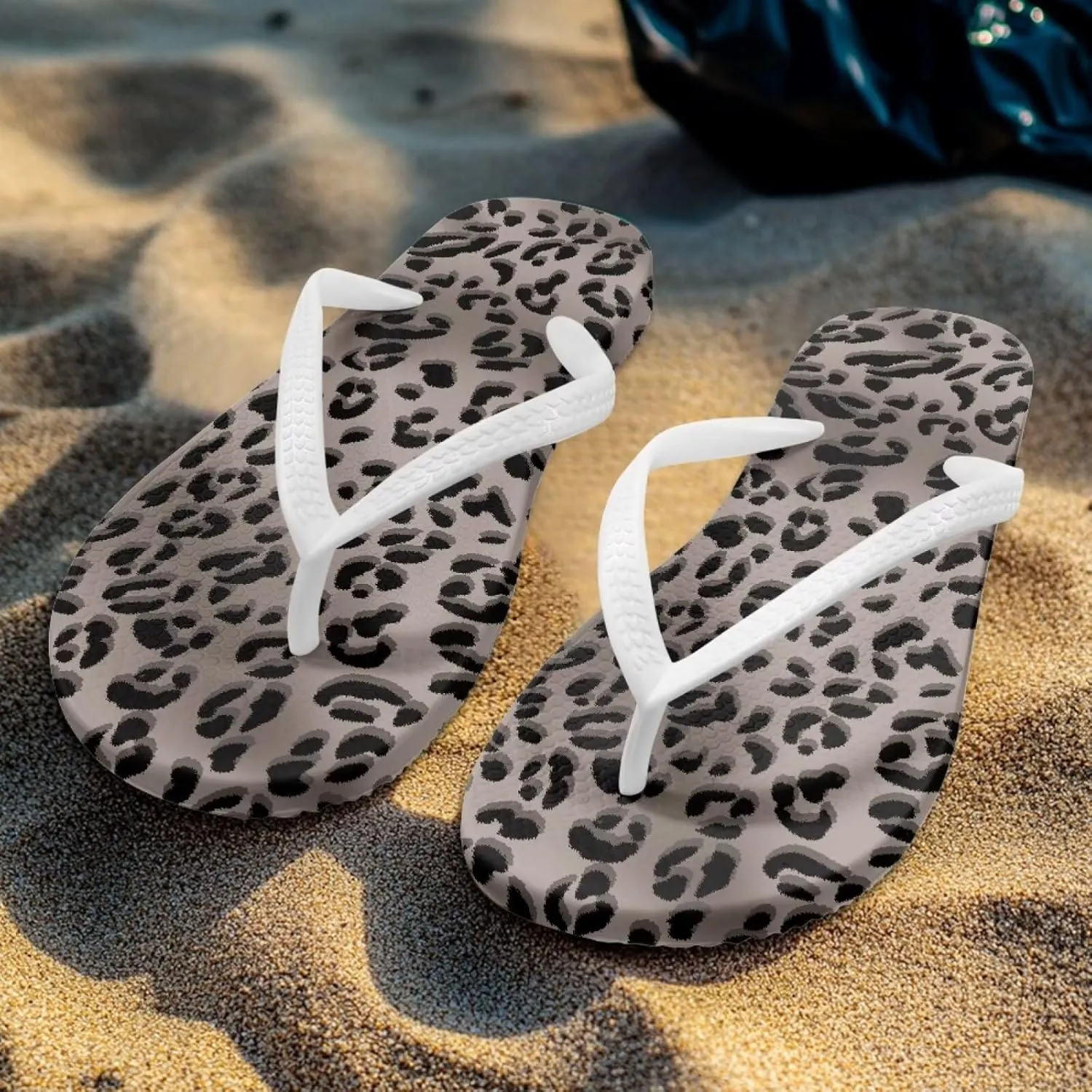 Animal Print Sandals Women Stylish Non-Slip Casual Beach Comfortable Summer Lightweight Flip Flops