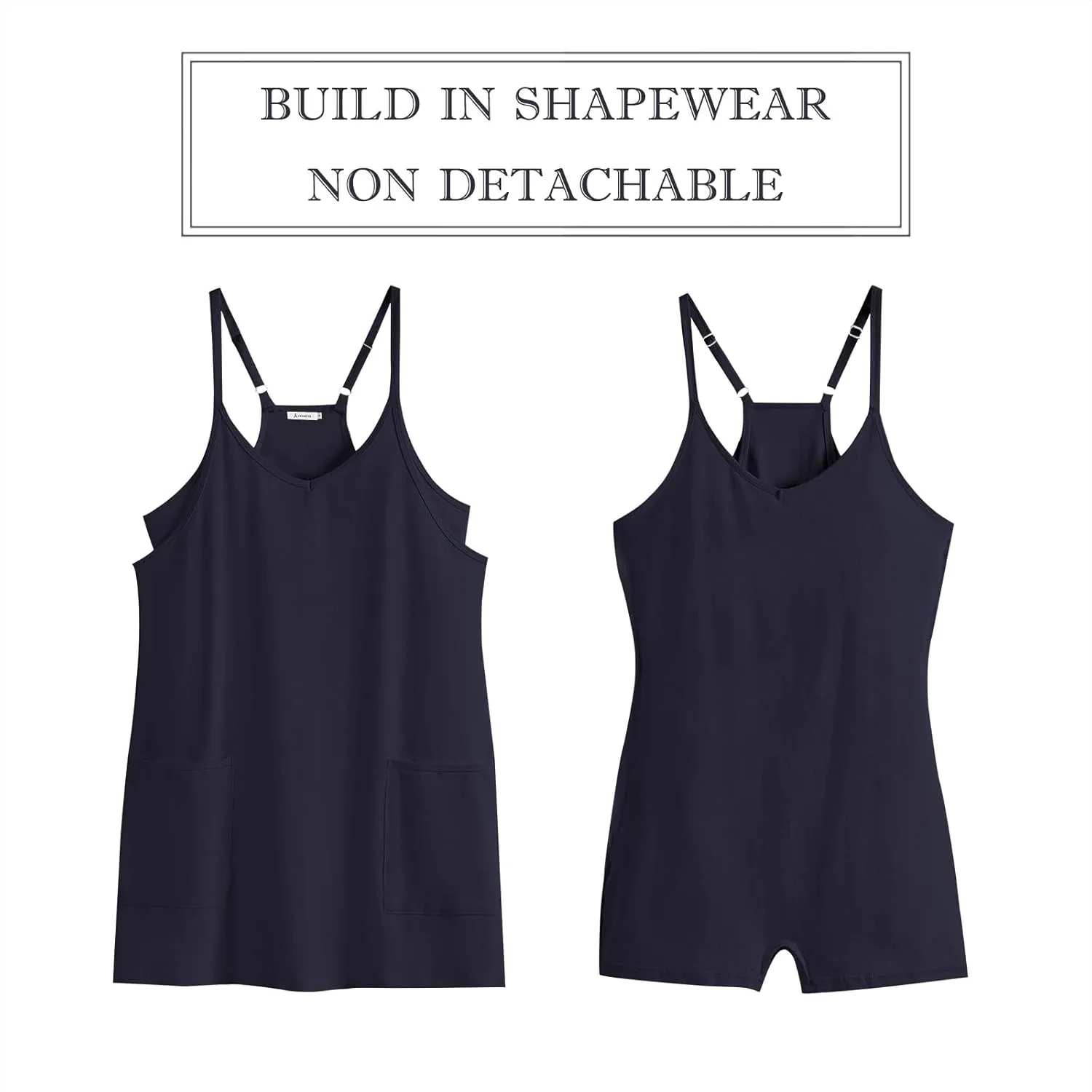 ANRABESS Women Athletic Dress Summer Tennis Workout Active Sports Mini Romper Dress Built in Shorts Travel Vacation Clothes