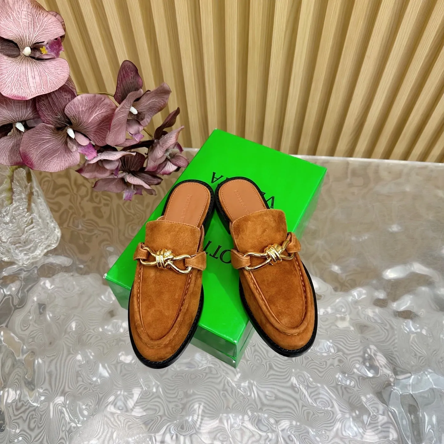 Astaire Loafer Gold Suede Ghw 176169