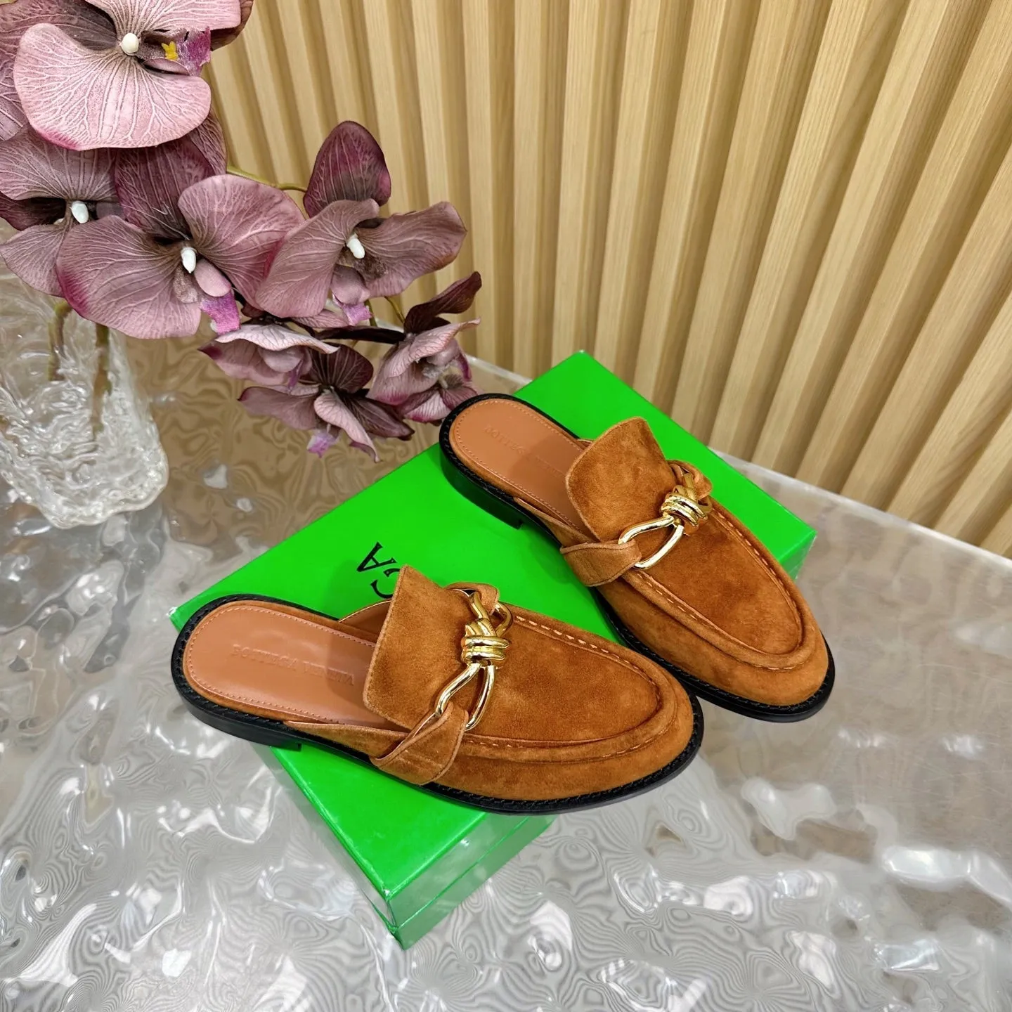 Astaire Loafer Gold Suede Ghw 176169