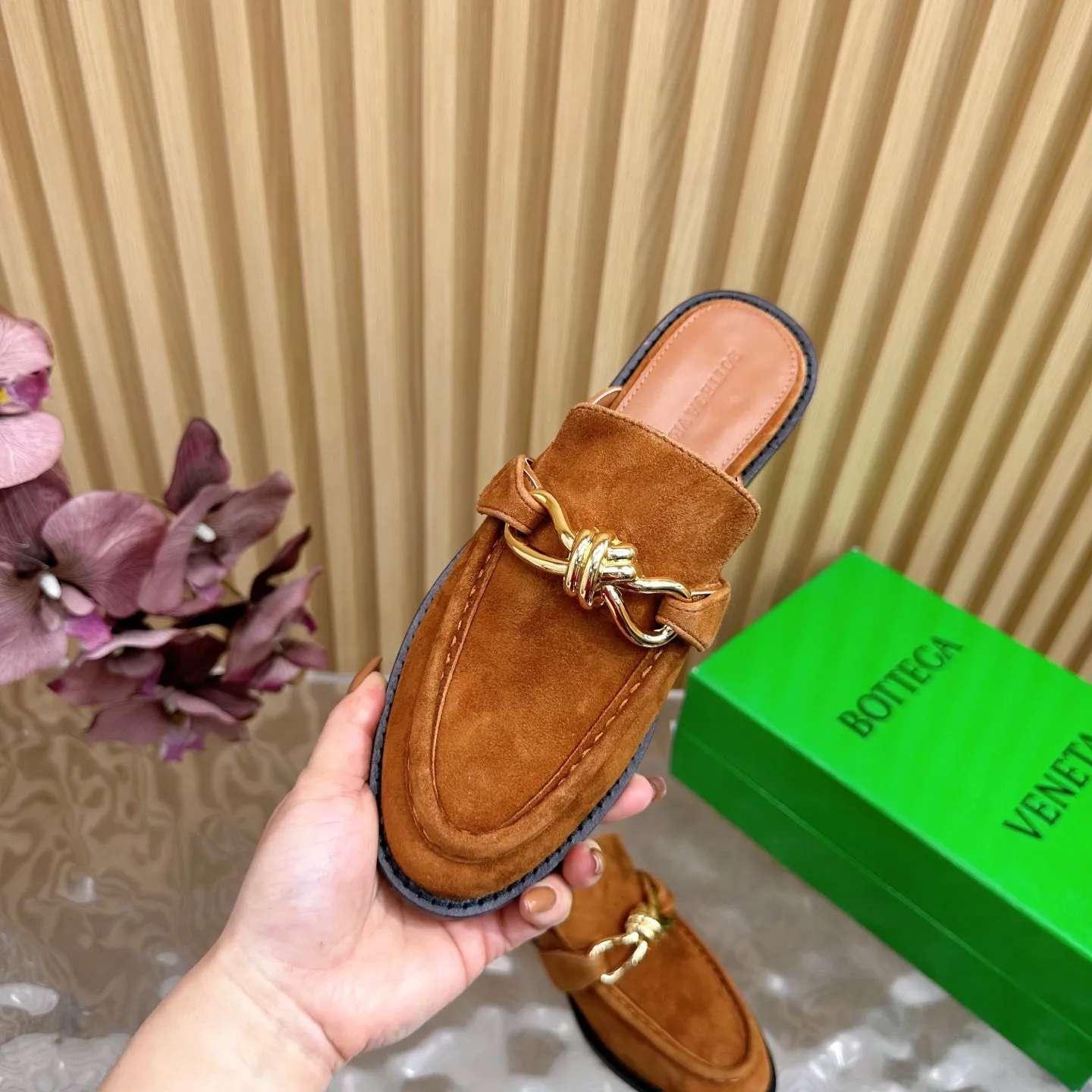 Astaire Loafer Gold Suede Ghw 176169