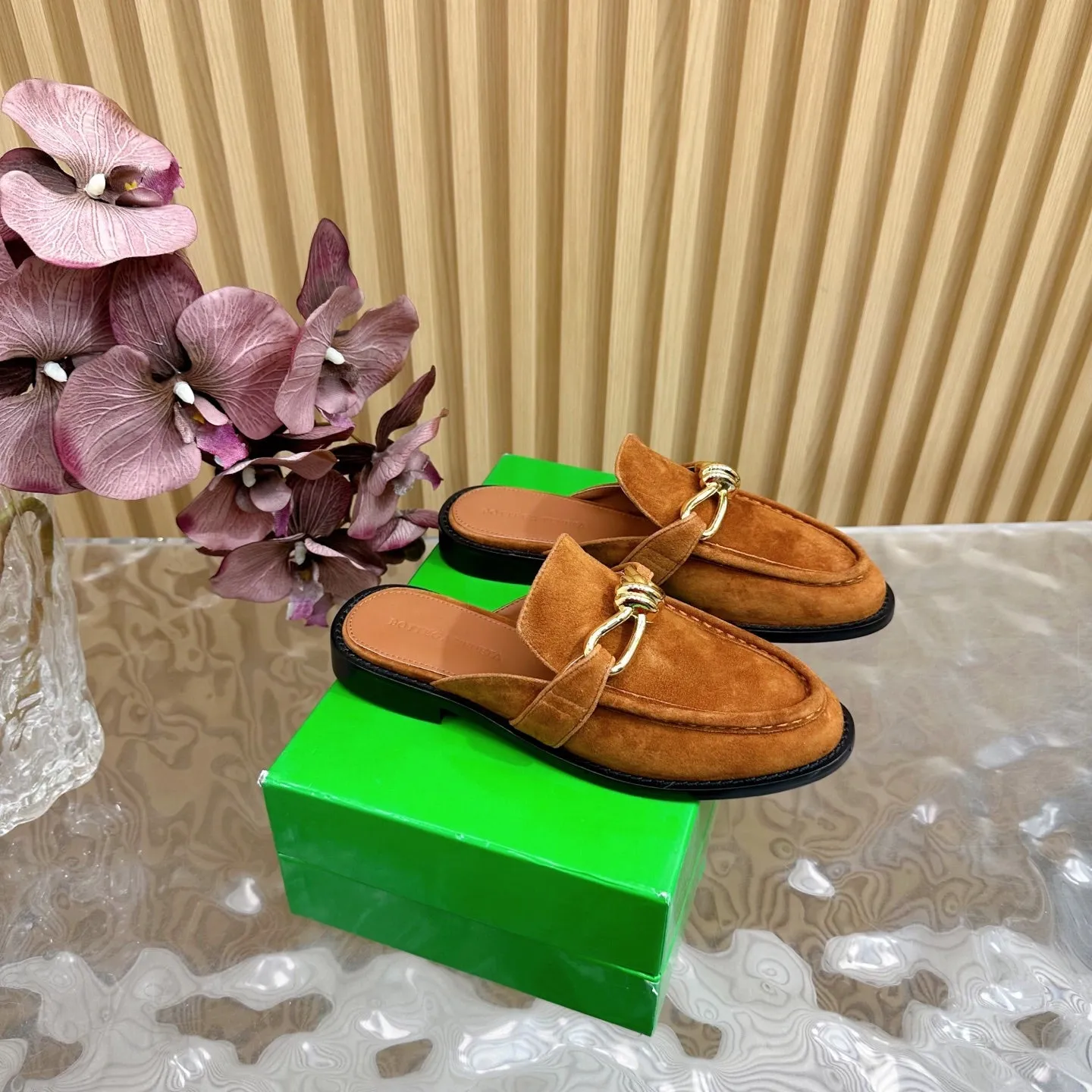 Astaire Loafer Gold Suede Ghw 176169