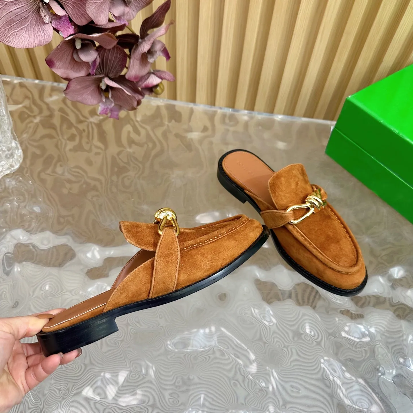 Astaire Loafer Gold Suede Ghw 176169