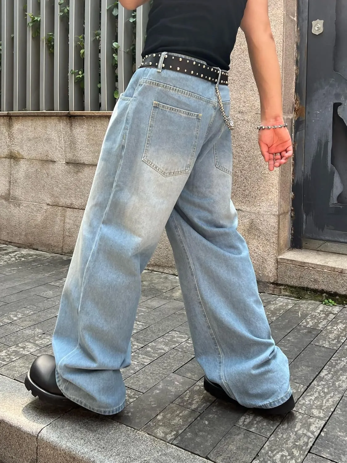 Baggy Jeans for Men Super Wide Leg Jeans Street Style Hip Hop Skater Denim Pants Streetwear