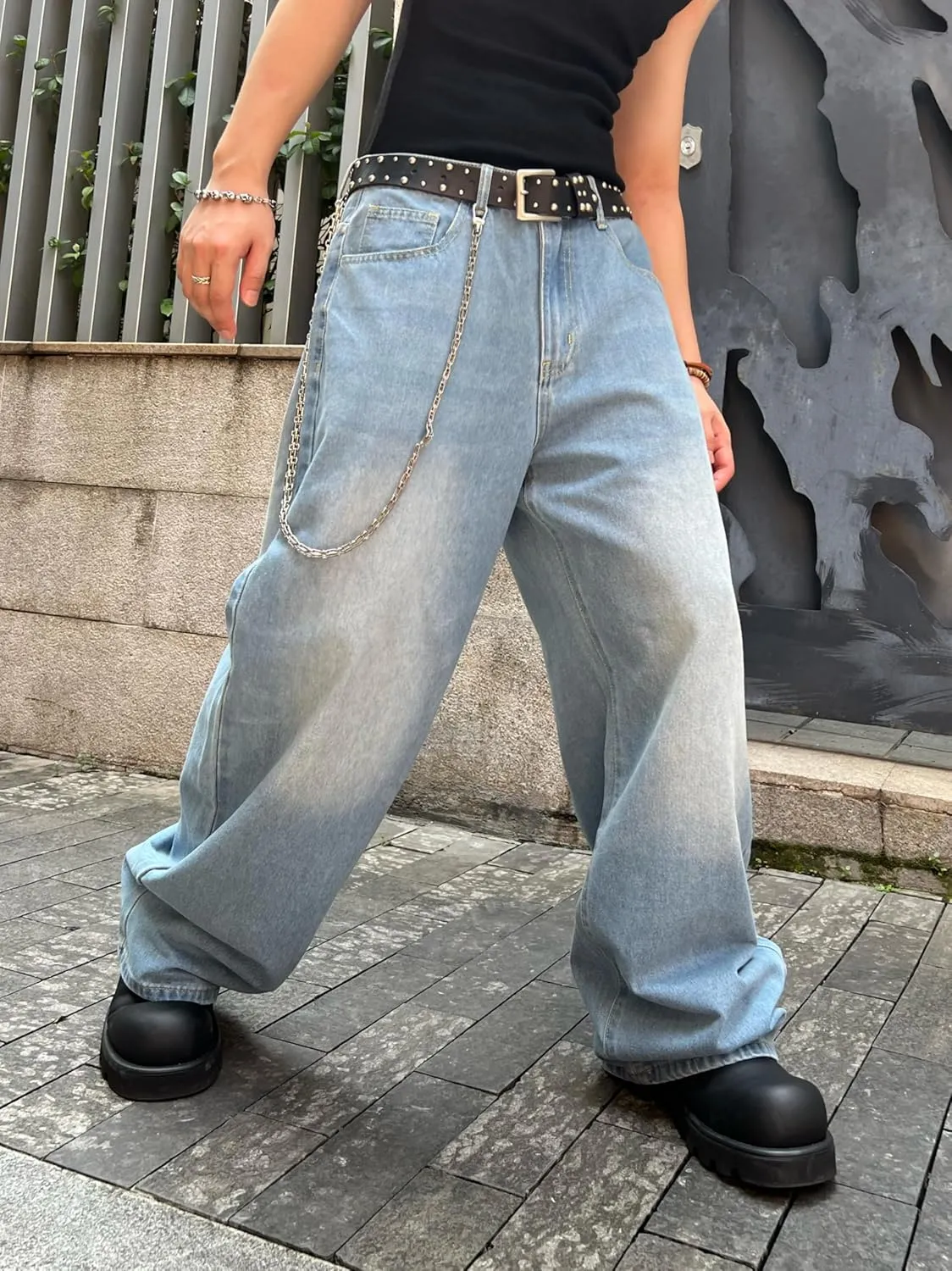 Baggy Jeans for Men Super Wide Leg Jeans Street Style Hip Hop Skater Denim Pants Streetwear