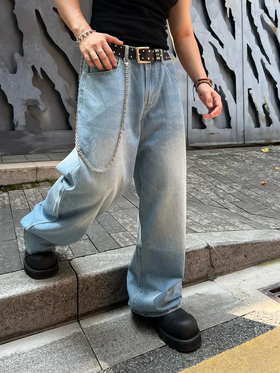 Baggy Jeans for Men Super Wide Leg Jeans Street Style Hip Hop Skater Denim Pants Streetwear