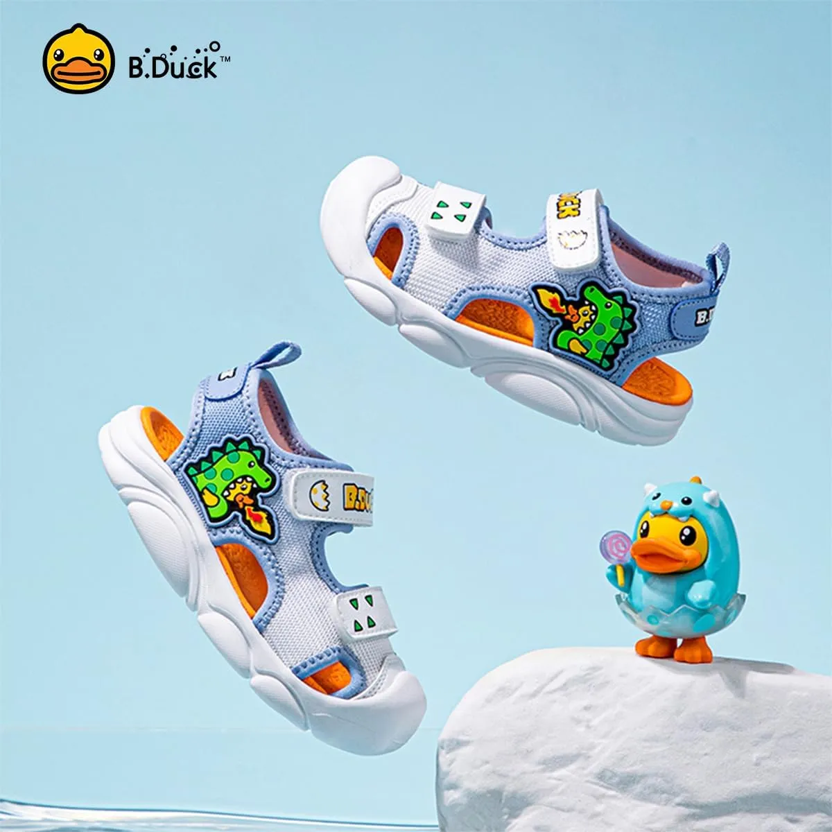B.Duck Dinosaur Sandals Toddler Boys Girls Shoes Lightweight Anti-Slip Sneakers for Kids
