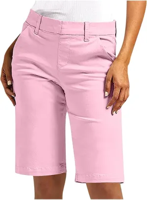 Bermuda Shorts for Women Trendy 2025 Casual Summer High Waisted Chino Shorts Straight Leg Hiking Vacation Outfits