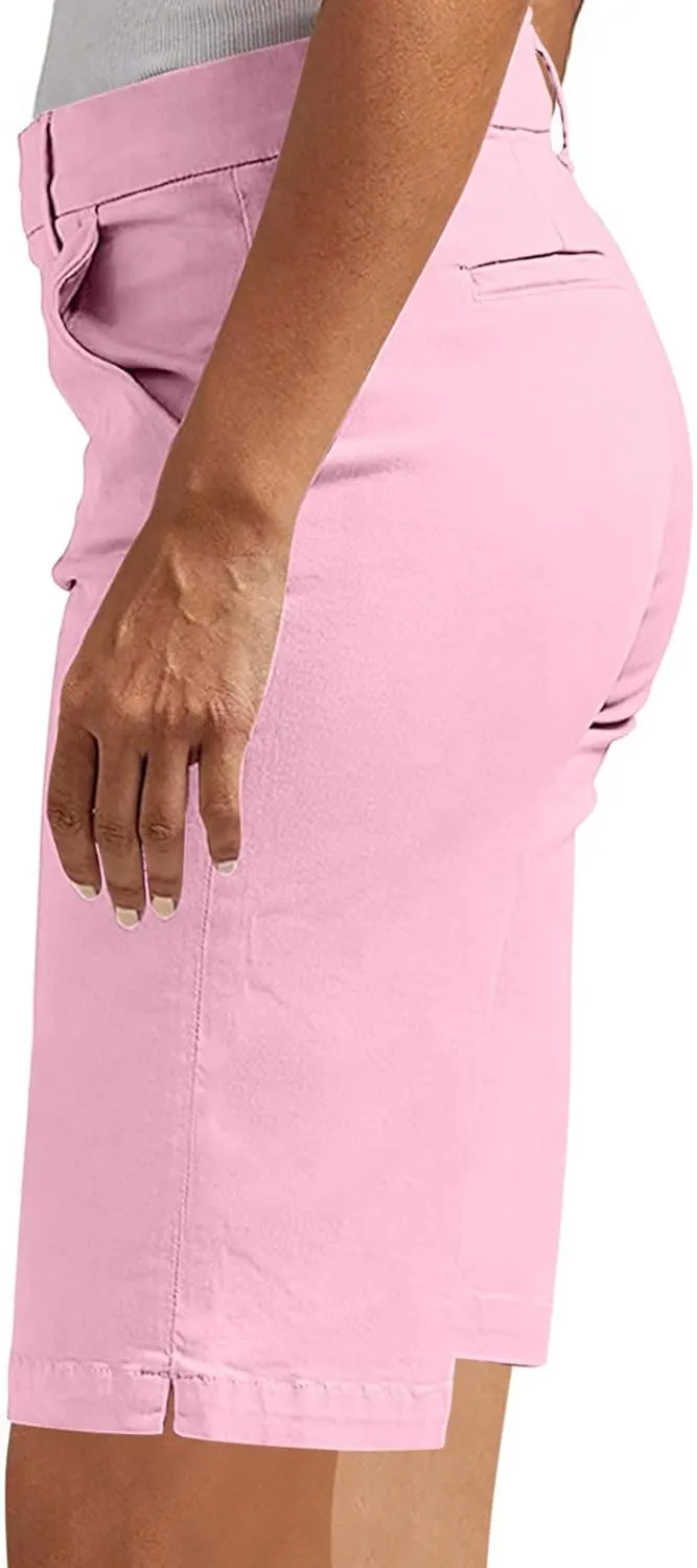Bermuda Shorts for Women Trendy 2025 Casual Summer High Waisted Chino Shorts Straight Leg Hiking Vacation Outfits