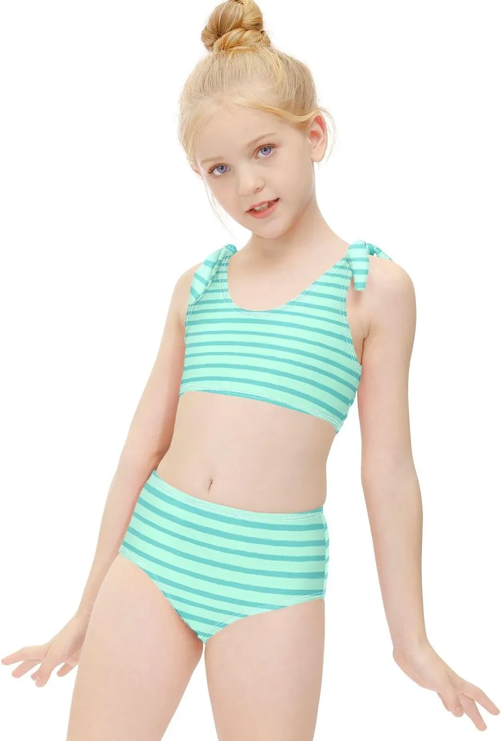 Boccsty Summer Mermaid Girls Swimsuits Pink Kids Bikini Sets 2 Pcs Bathing Suit for 3T-12T
