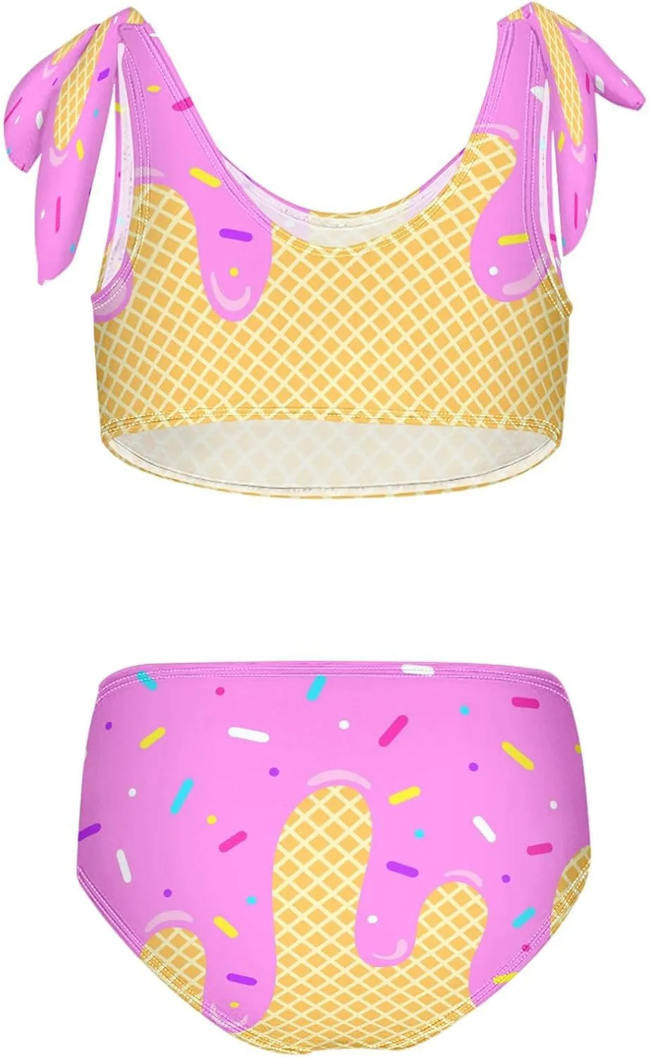 Boccsty Summer Mermaid Girls Swimsuits Pink Kids Bikini Sets 2 Pcs Bathing Suit for 3T-12T
