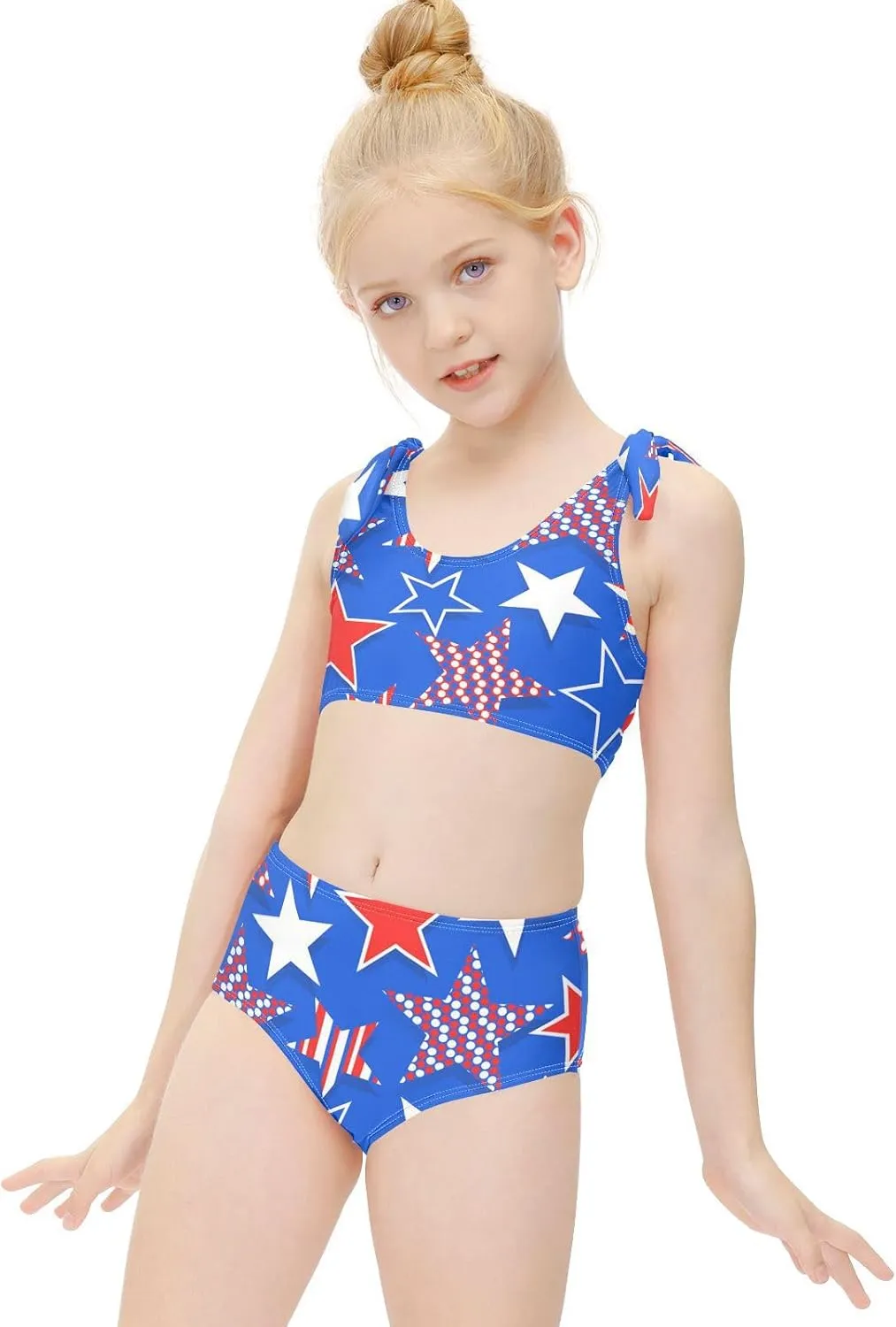 Boccsty Summer Mermaid Girls Swimsuits Pink Kids Bikini Sets 2 Pcs Bathing Suit for 3T-12T