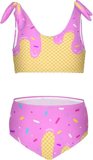 Boccsty Summer Mermaid Girls Swimsuits Pink Kids Bikini Sets 2 Pcs Bathing Suit for 3T-12T