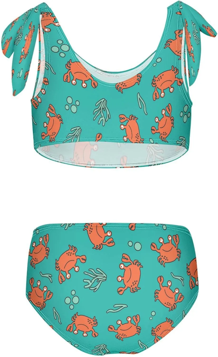 Boccsty Summer Mermaid Girls Swimsuits Pink Kids Bikini Sets 2 Pcs Bathing Suit for 3T-12T