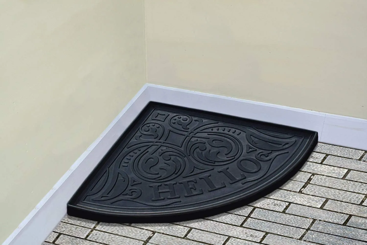Boot Tray-Water Resistant Rubber Utility Shoe Mat 21.6"x21.6" for Indoor and Outdoor Use in All Seasons Multi-Purpose Boot Tray Mat for Entryways