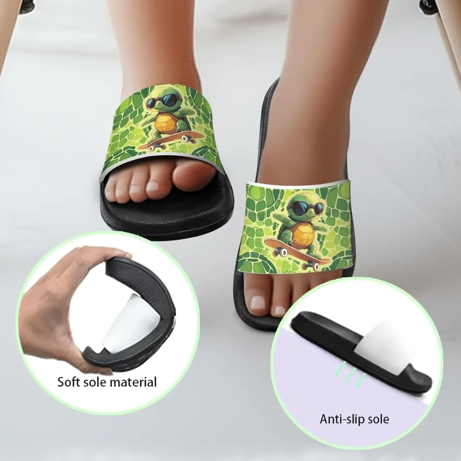Boys House Slippers Everyday Non-slip Slide Sandals Comfortable Bathroom Shower Shoes Kids Beach Sandal