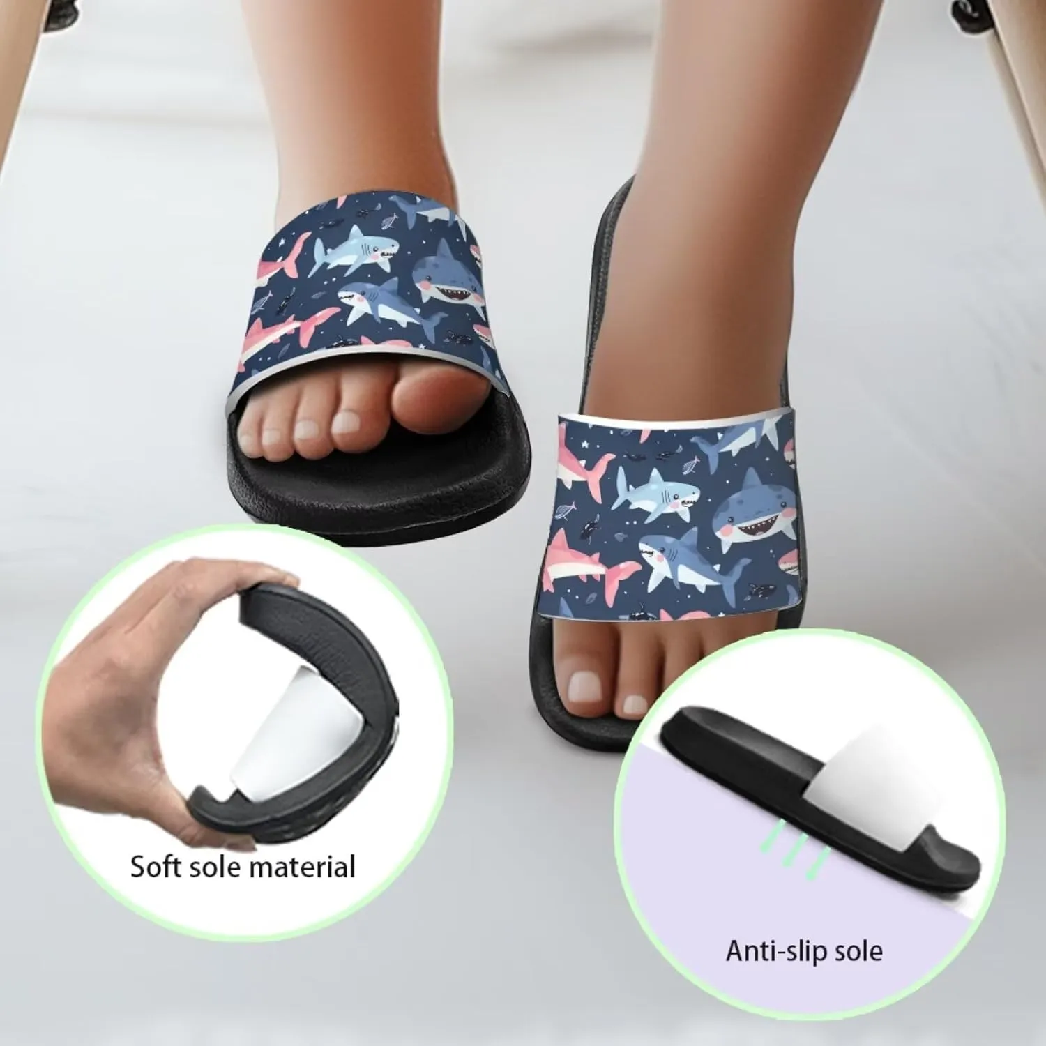 Boys Sandals with Non Slip Footbed Casual Slides Sandals Open Toes Flat