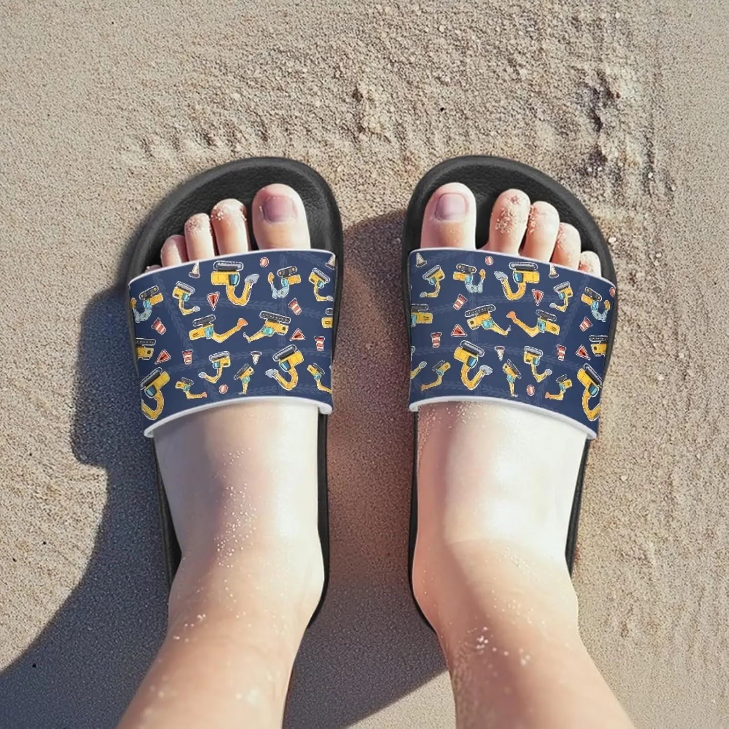 Boys Sandals with Non Slip Footbed Casual Slides Sandals Open Toes Flat