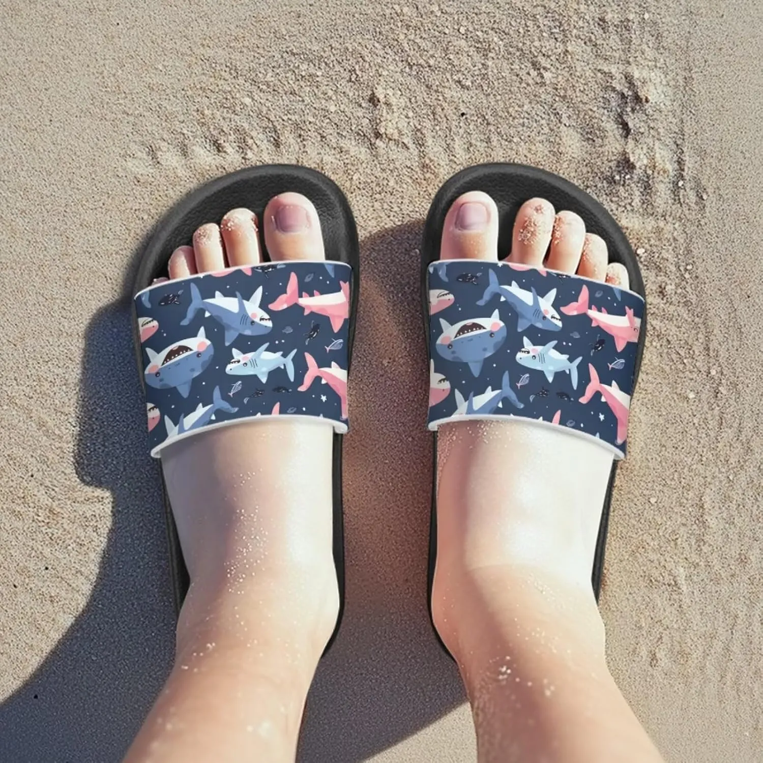 Boys Sandals with Non Slip Footbed Casual Slides Sandals Open Toes Flat