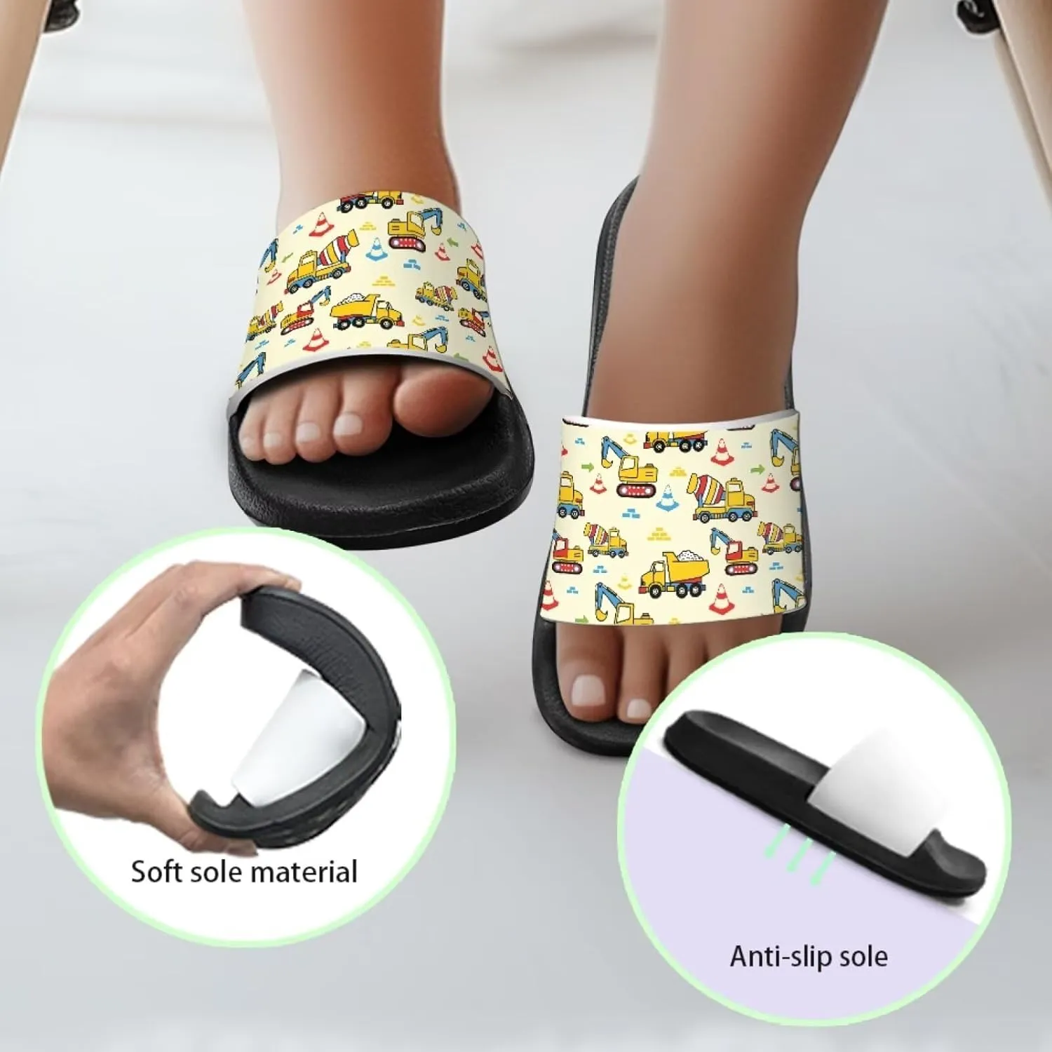 Boys Sandals with Non Slip Footbed Casual Slides Sandals Open Toes Flat