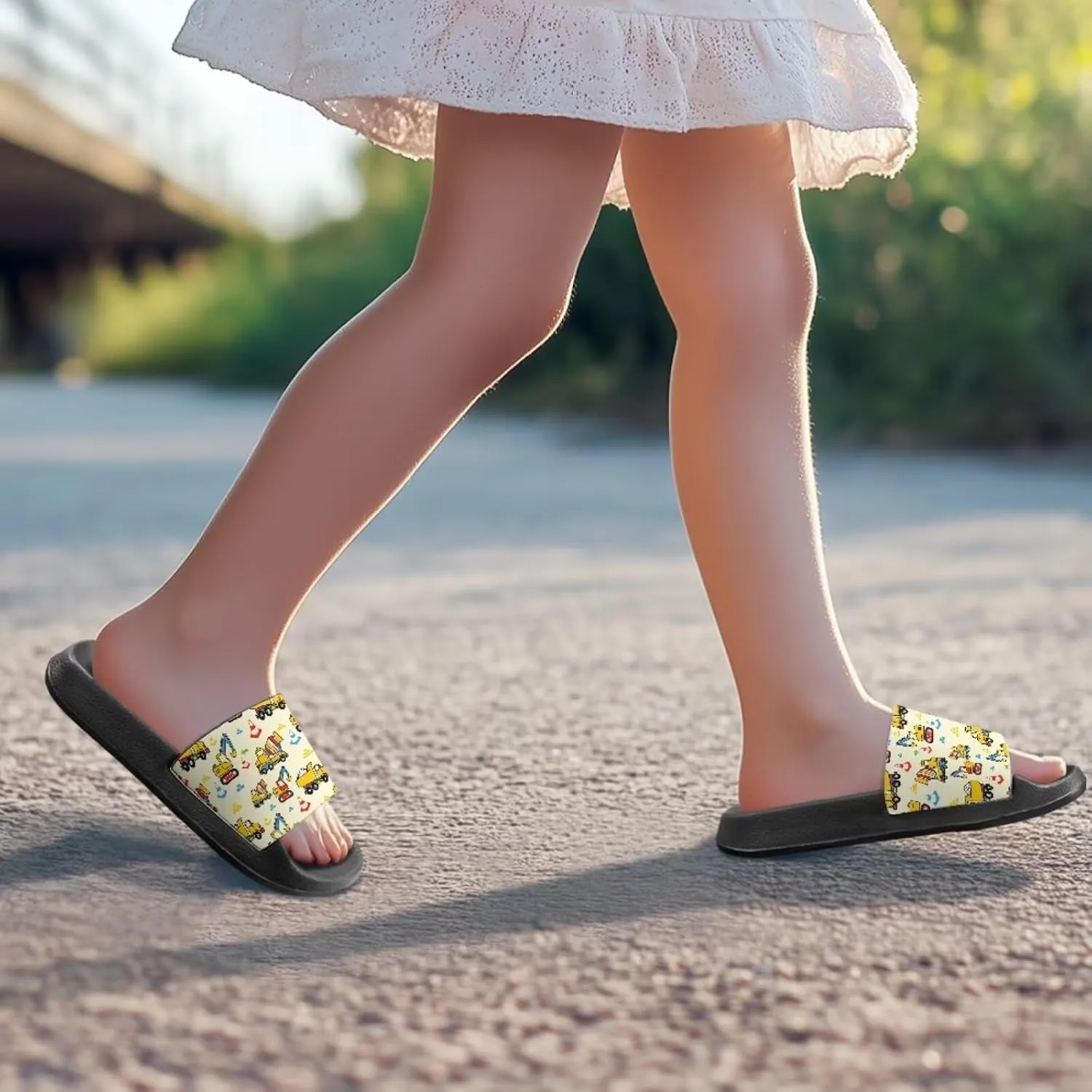 Boys Sandals with Non Slip Footbed Casual Slides Sandals Open Toes Flat