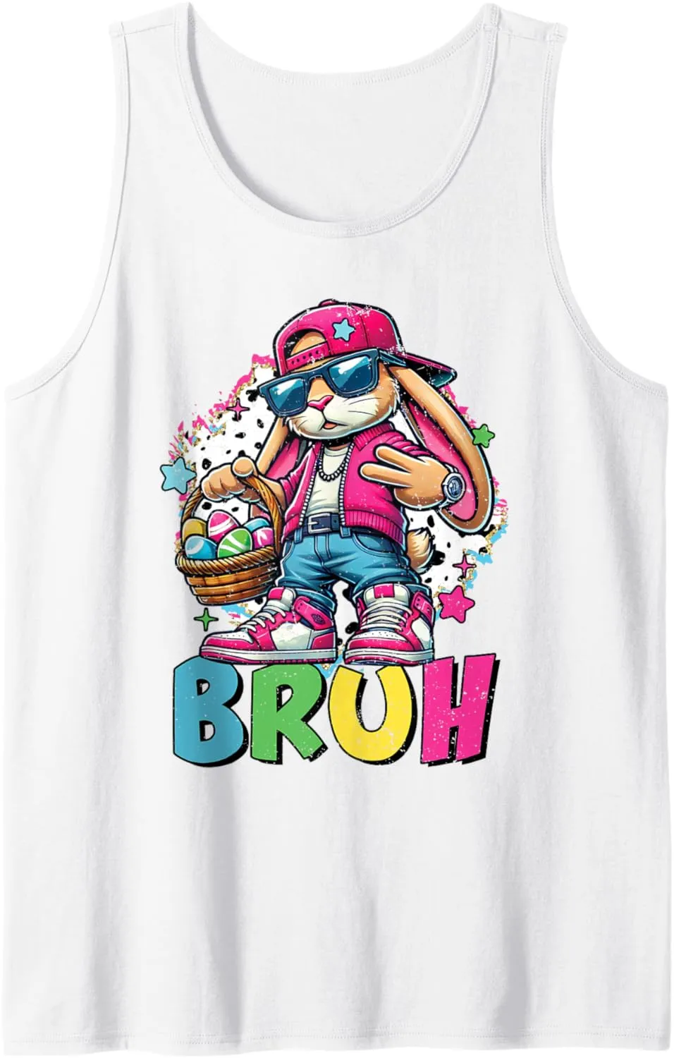 Bruh Easter Bunny Streetwear Graphic For Boys And Teens Tank Top