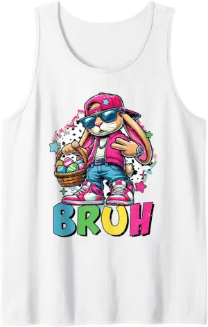 Bruh Easter Bunny Streetwear Graphic For Boys And Teens Tank Top