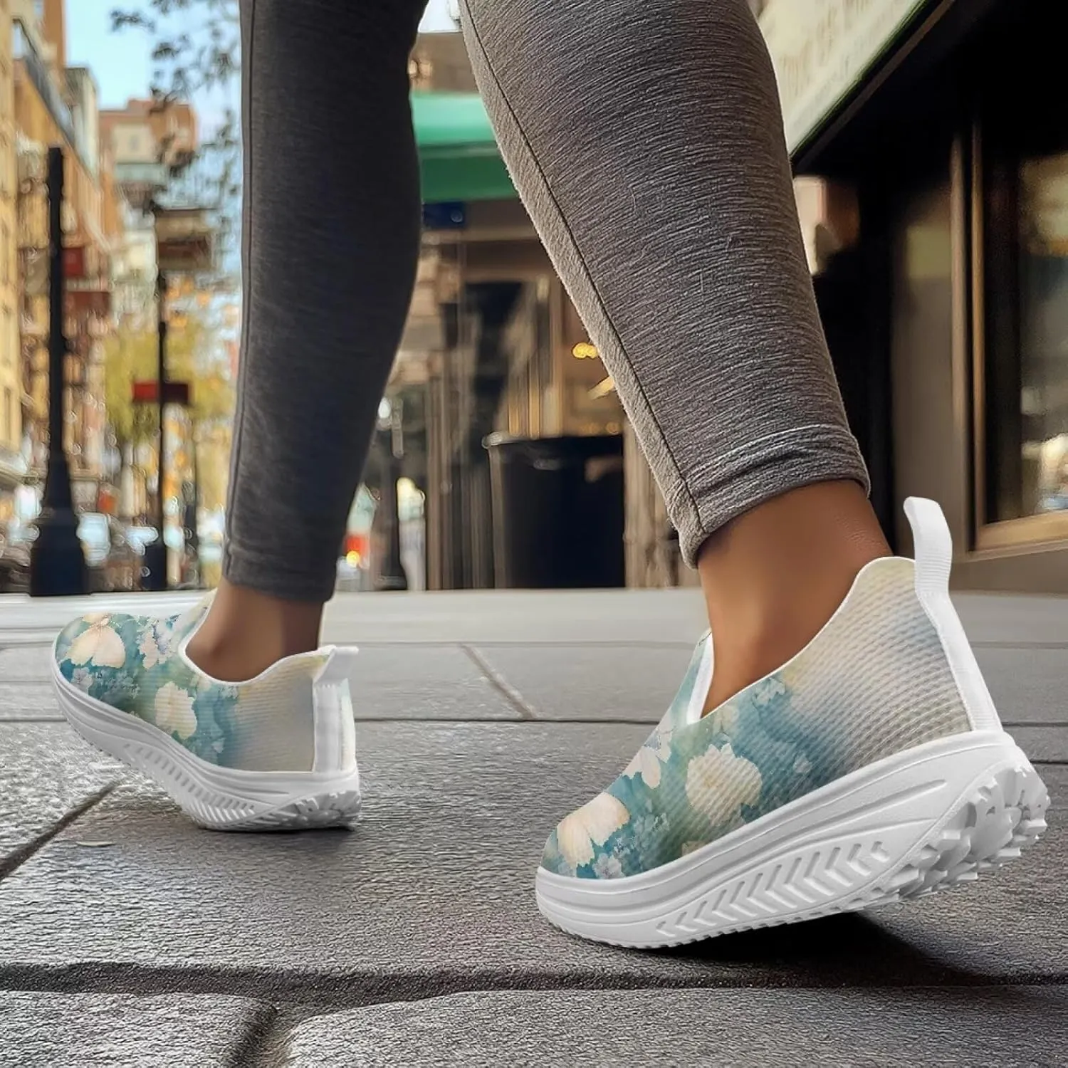 Butterfly Platform Sneakers for Women Arch Support Loafers for Work Memory Foam Athletic Shoes Walking Standing