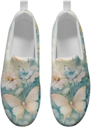 Butterfly Platform Sneakers for Women Arch Support Loafers for Work Memory Foam Athletic Shoes Walking Standing