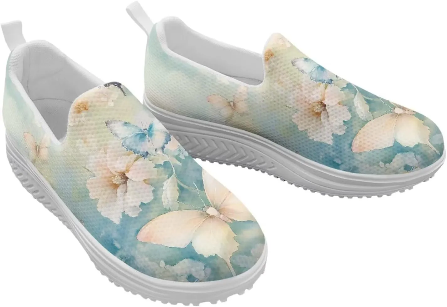 Butterfly Platform Sneakers for Women Arch Support Loafers for Work Memory Foam Athletic Shoes Walking Standing