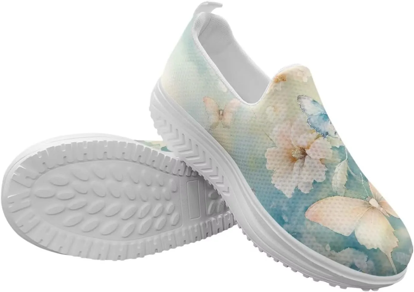 Butterfly Platform Sneakers for Women Arch Support Loafers for Work Memory Foam Athletic Shoes Walking Standing
