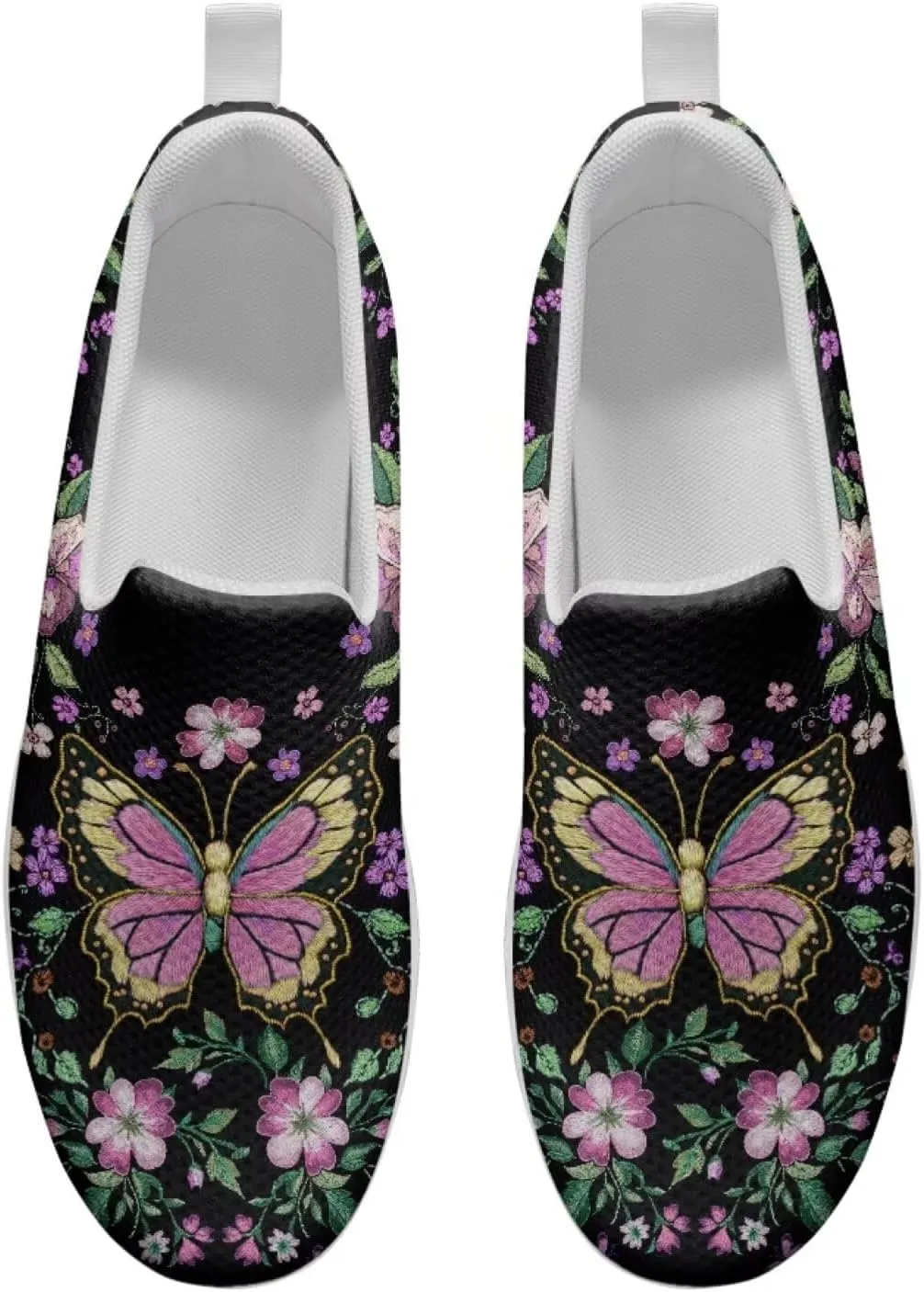 Butterfly Platform Sneakers for Women Arch Support Loafers for Work Memory Foam Athletic Shoes Walking Standing
