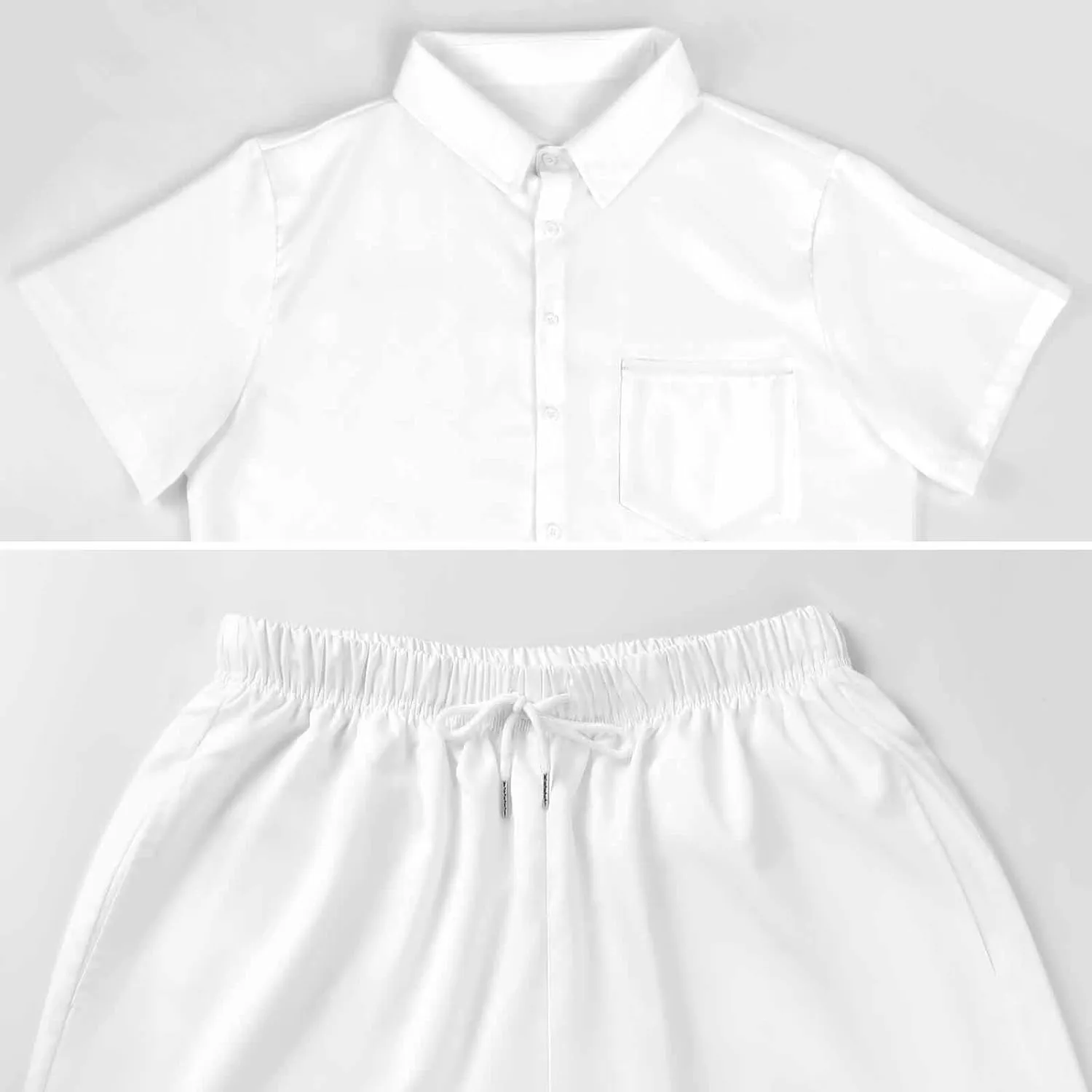Cartoon Style of Cow HeadMen's Two-piece Casual Short-sleeved Shirt Summer Loose Vacation Suit