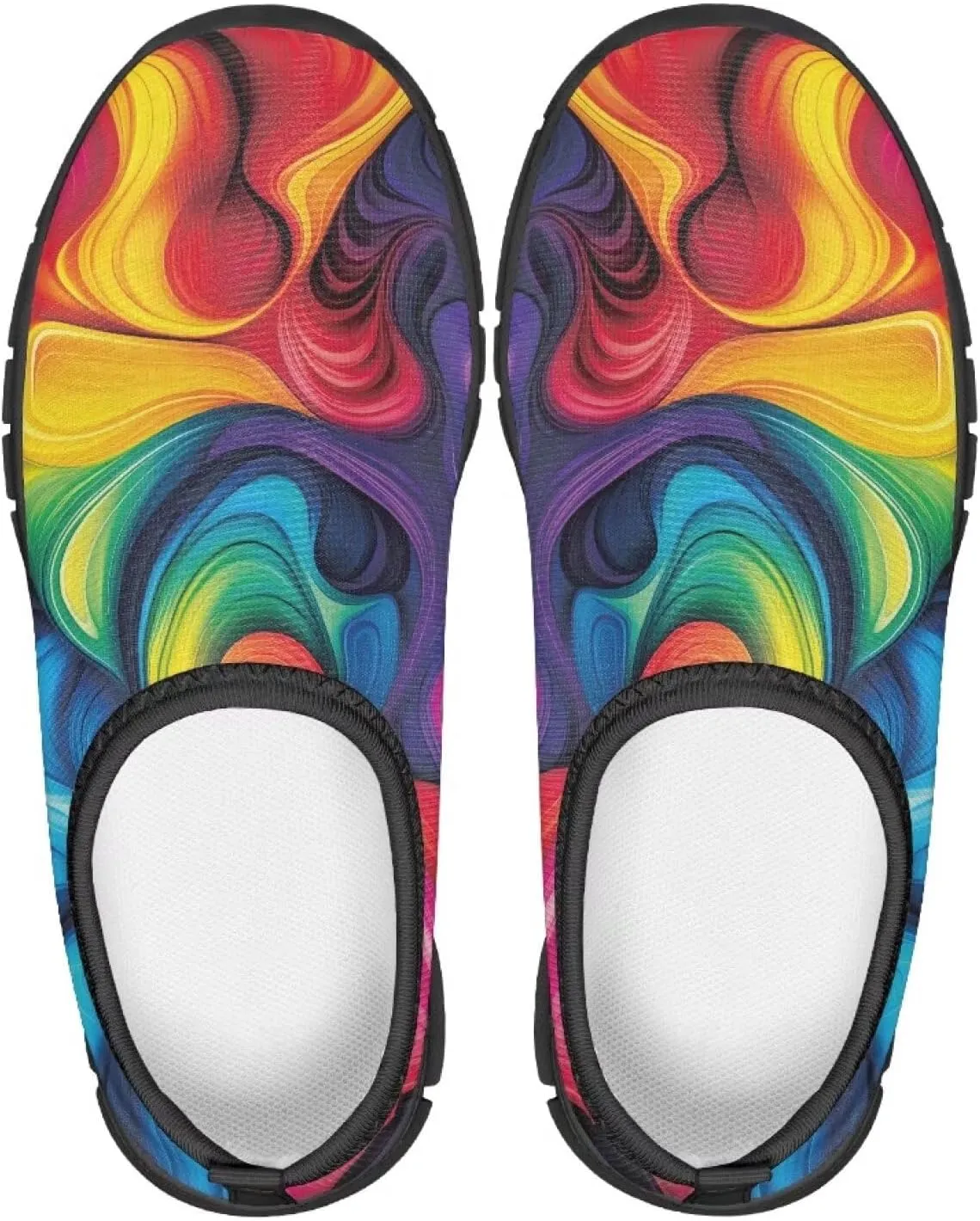 Children's Tennis Shoes,Boys Girls Slip On Flats Sneakers Non-Slip Stain-Resistant Black Sole Running Shoes