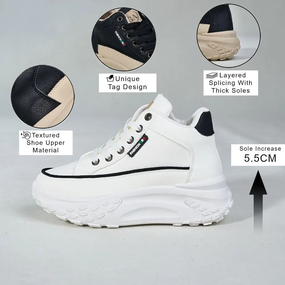 Chunky Sneakers for Women,Platform White Mesh Dad Walking Shoes,Comfortable Breathable Casual Fashion Running Shoes