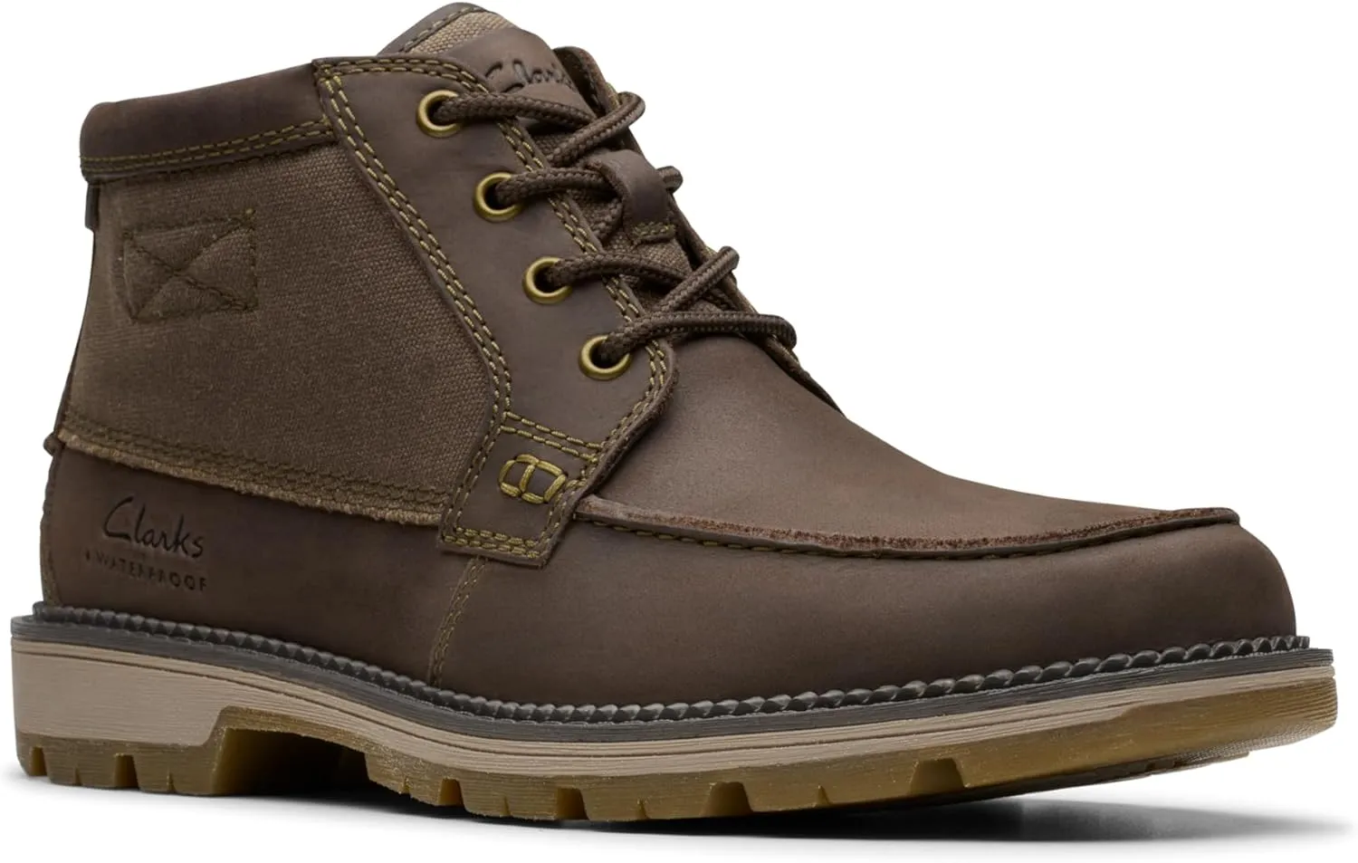Clarks Mens Maplewalk Moc Lace-Up Leather Chukka Boots
