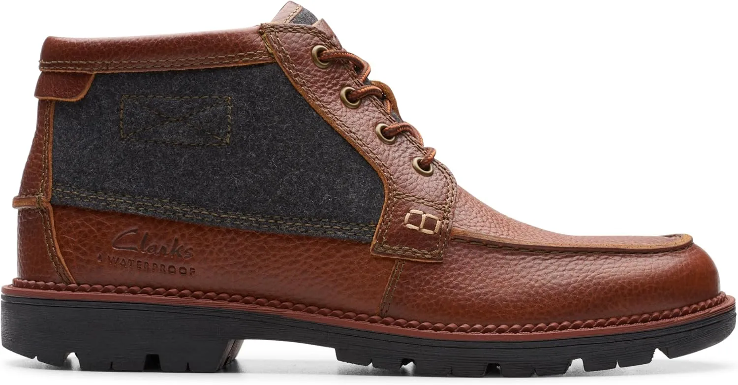 Clarks Mens MAPLEWALK MOC Padded Insole Leather Chukka Boots