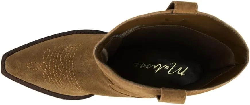 Coconuts by Matisse Womens Gaucho Embroidered Snip Toe Casual Boots Mid Calf Low Heel 1-2" - Brown