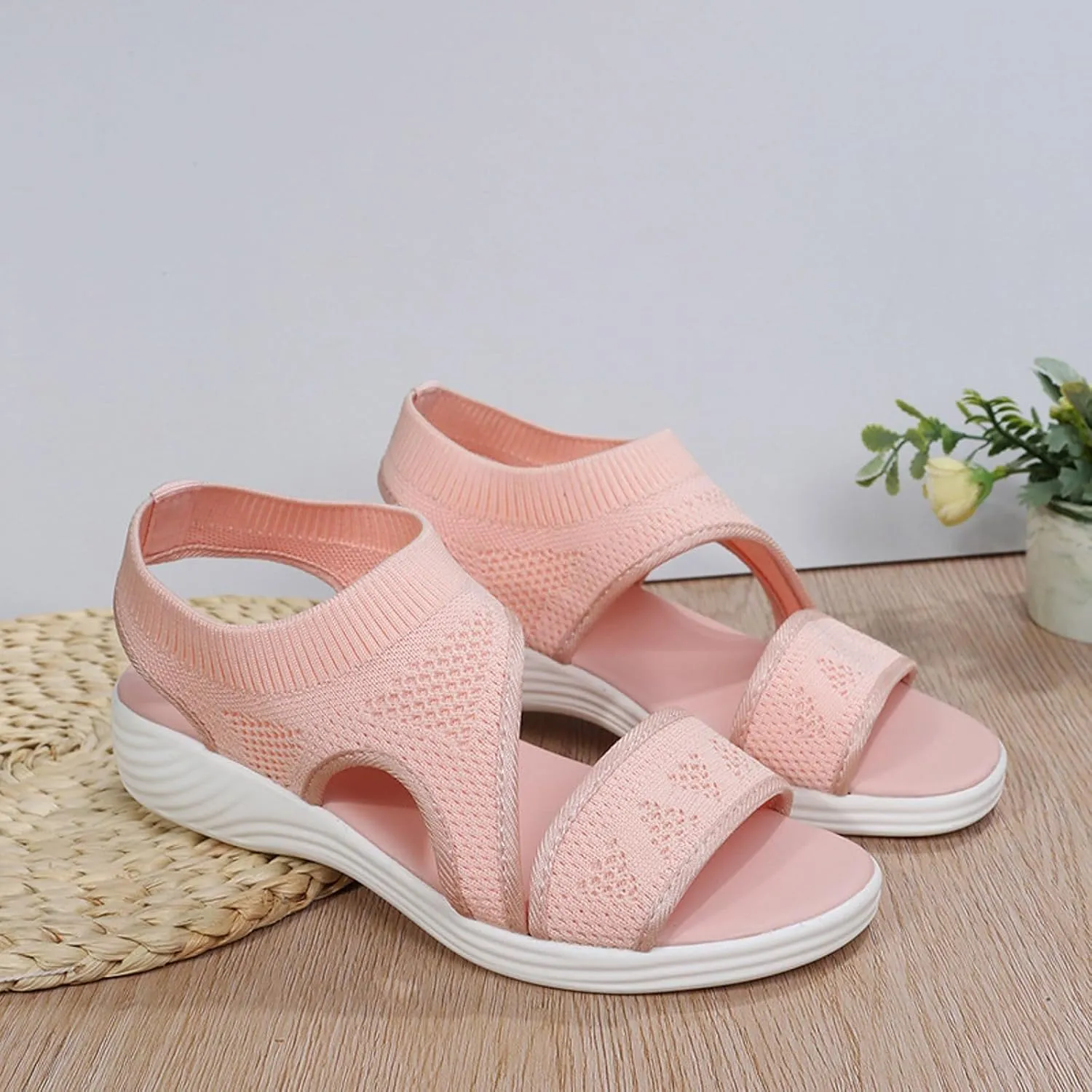 Comfortable Walking Sandals for Women,Orthopedic Sandals for Women Arch Support Hiking Sandals Casual Open Toe Sport Sandals Lightweight Athletic Sandals with Hook and Loop Straps for Beach Vacation