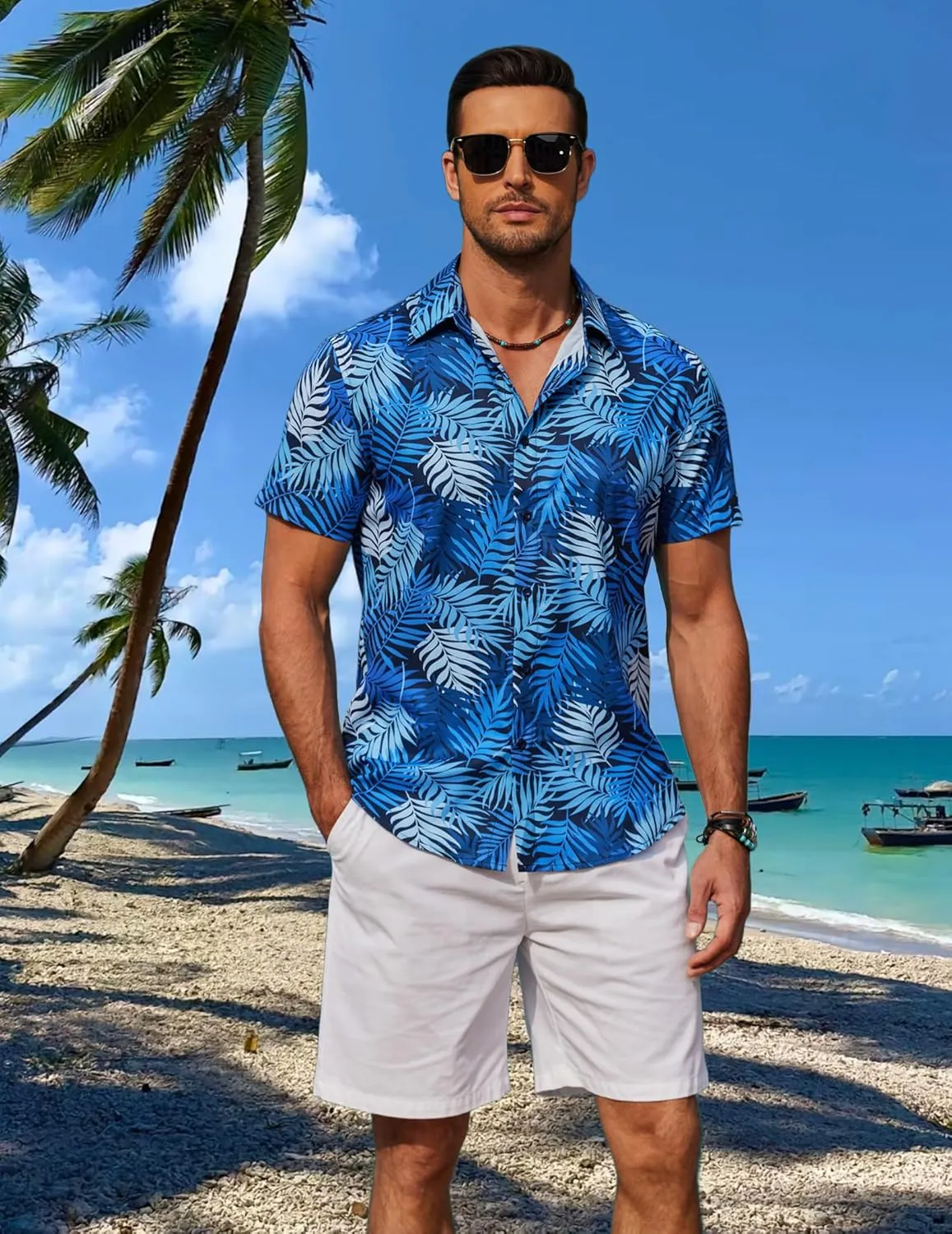 COOFANDY Hawaiian Shirt for Men Floral Tropical Shirts Short Sleeve Casual Button Down Beach Shirt