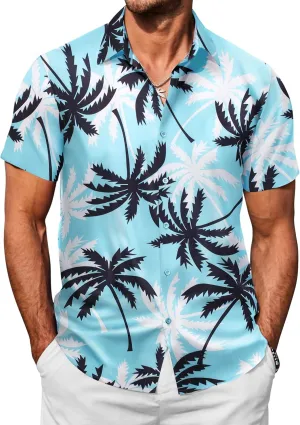 COOFANDY Hawaiian Shirt for Men Floral Tropical Shirts Short Sleeve Casual Button Down Beach Shirt